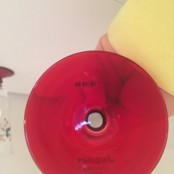 Winterberry Hand Painted Wine and Water Goblets By Pfaltzgraff - Picture 10 of 11